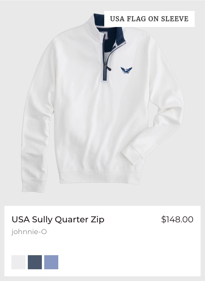 johnnie-O quarter zip available in the EagleSticks online Father’s Day golf shop