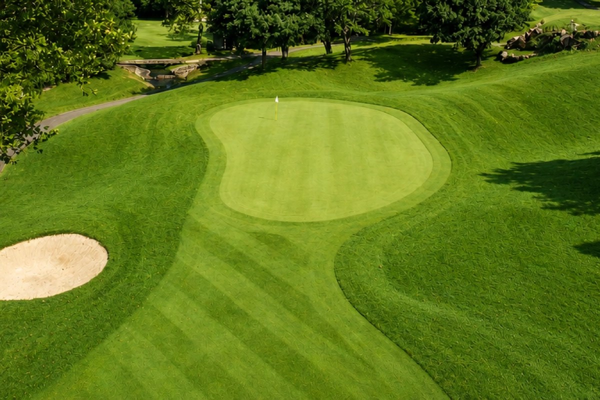 View of the green on Hole 11 at EagleSticks Golf Club
