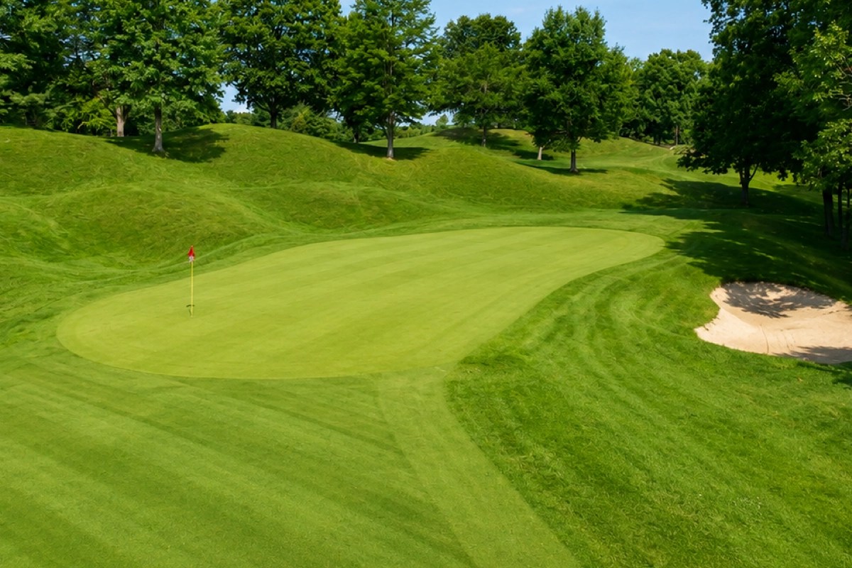 View of the green on Hole 15 at EagleSticks Golf Club
