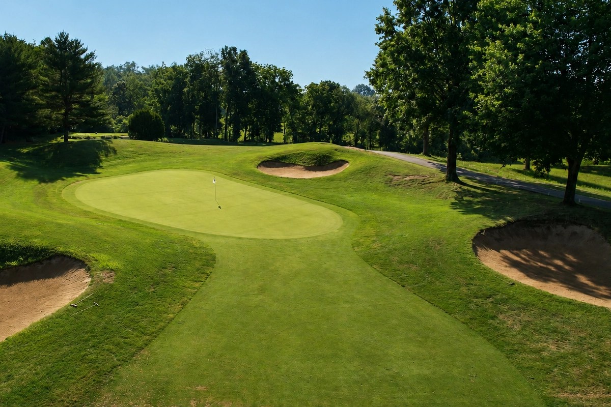 View of the green on Hole 4 at EagleSticks Golf Club