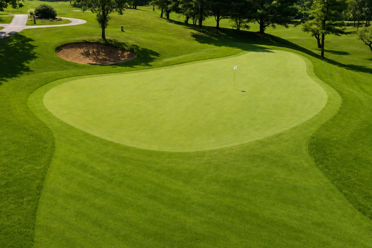 View of the green on Hole 13 at EagleSticks Golf Club