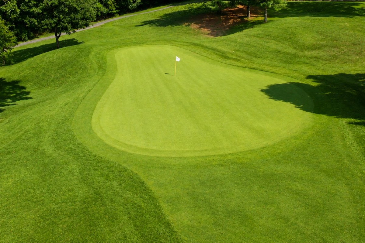 View of the green on Hole 12 at EagleSticks Golf Club