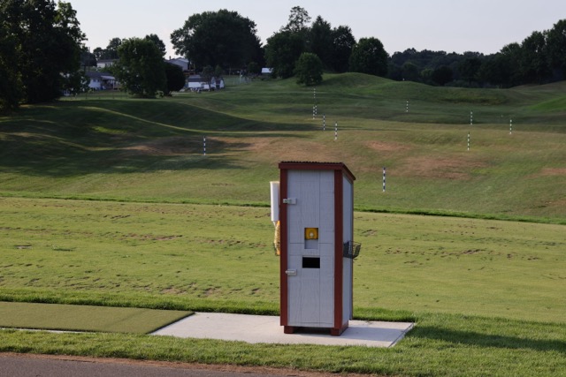 EagleSticks driving range with numbered target flags and pins