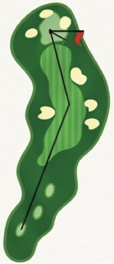 Aerial view of Hole 1 at EagleSticks Golf Club